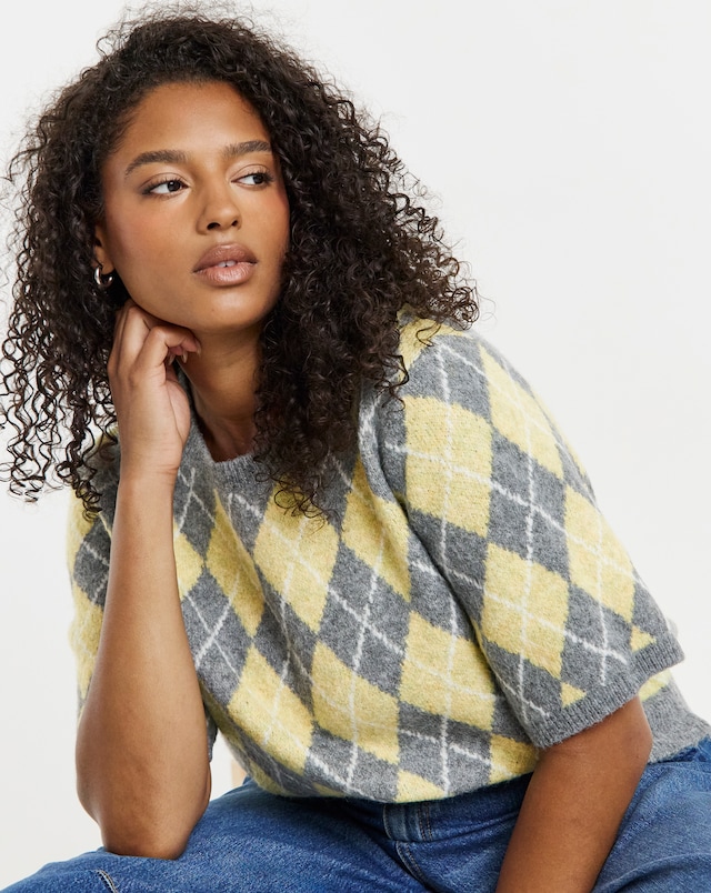 Argyle Short Sleeve Jumper