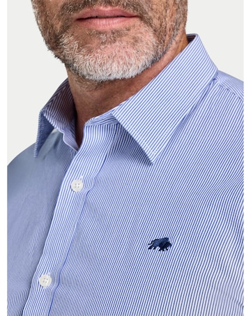 Raging Bull L/S Cadet Stripe Shirt Navy