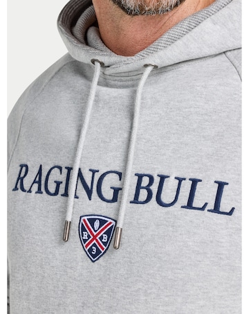 Raging Bull Hooded Signature Sweat Grey Marl