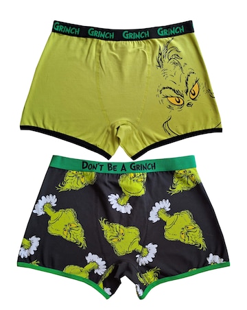 Mens 2pk The Grinch Boxer Shorts