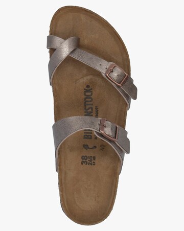 Birkenstock Mayari Graceful Taupe Birko-Flor Thong Sandals Narrow Fit
