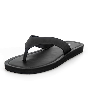 totes Ladies Square Toe Faux Suede Flip Flop