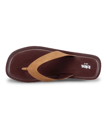 totes Ladies Square Toe Faux Suede Flip Flop
