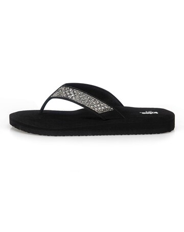 totes Ladies Beaded Wedge Flip Flop