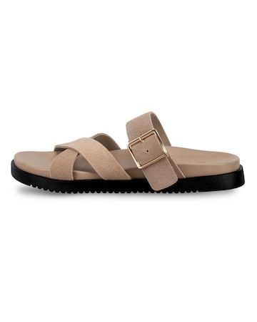 totes Ladies Suede Cross Strap Sandal