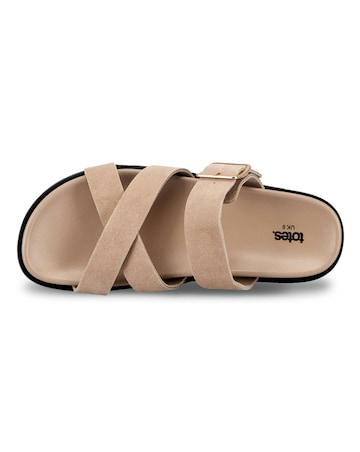 totes Ladies Suede Cross Strap Sandal