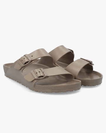Birkenstock Arizona EVA Gray Taupe Two Bar Mules Narrow Width
