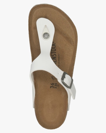 Birkenstock Gizeh Birko Flor White Toe Post Sandals Standard Fit