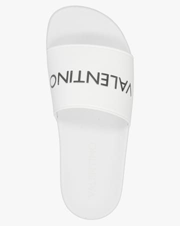 Valentino Bags Giada White Logo Sliders Standard Fit