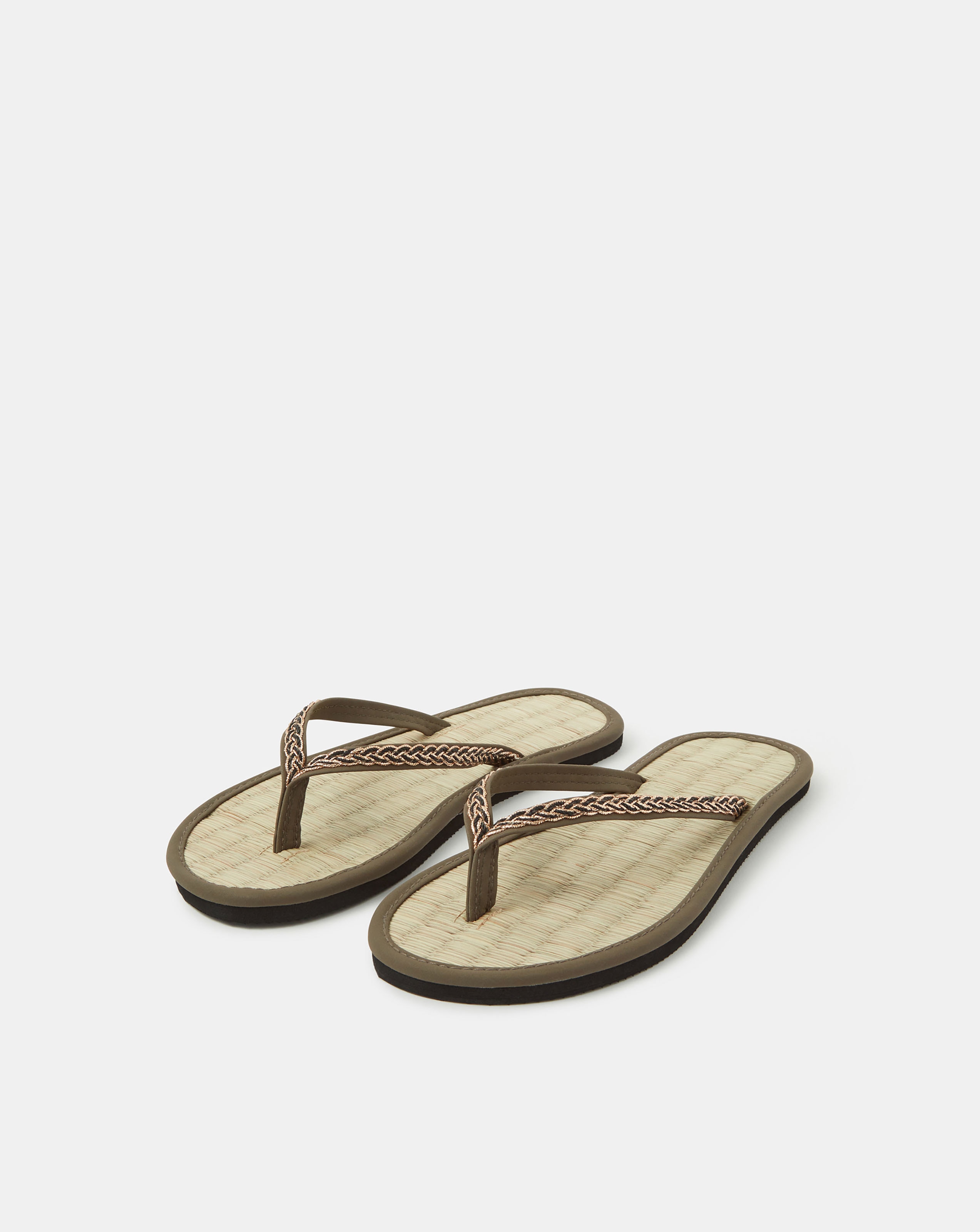 New In - Accessorize Braided Strap Flip Flops