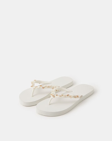 Accessorize Bead Embellished Flip Flops