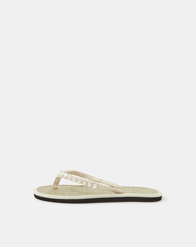 Accessorize Heart Bead Flip Flops