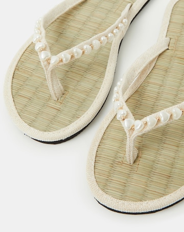 Accessorize Bead Seagrass Flip Flops