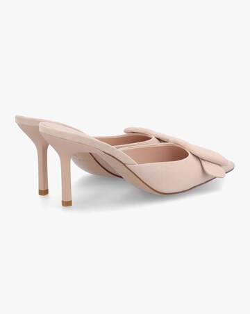 Daniel Etta Nude Suede Buckle Trim Heeled Mules Standard Fit