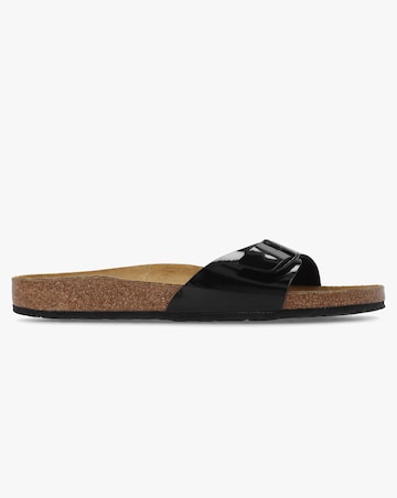 Birkenstock Madrid Black Patent Birko-Flor Mules Narrow Width