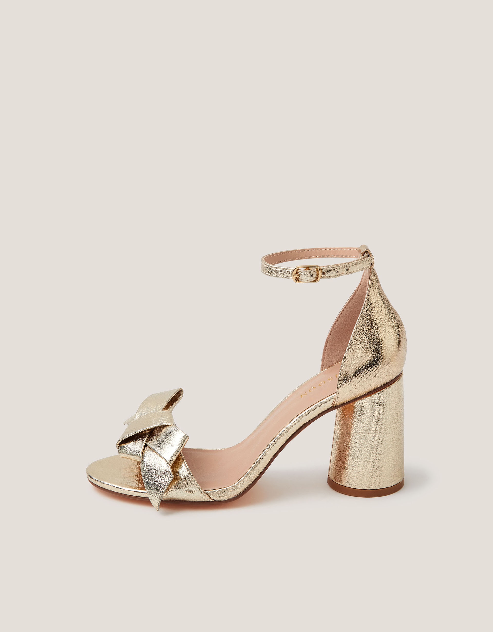 New In - Monsoon Emer Bow Metallic Heels