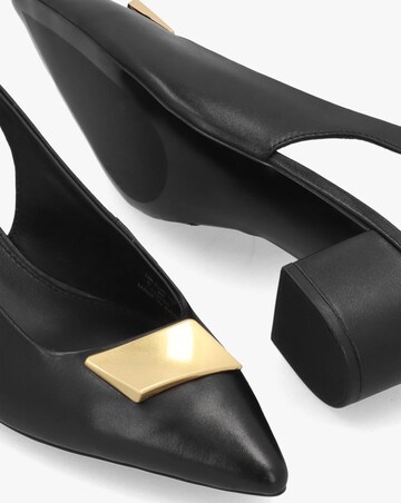 Radley Bliss Crescent Black Leather Block Heeled Sling Backs Standard Fit