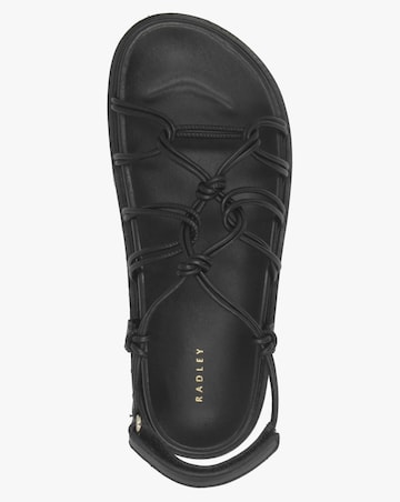 Radley The Roxburgh Black Leather Knotted Strap Sandals Standard Fit