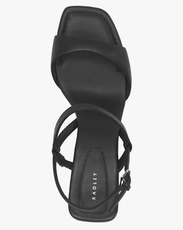 Radley Meadow Road Black Leather Heeled Sandals Standard Fit