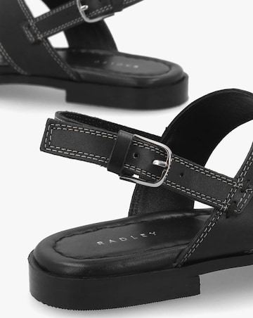 Radley The Evie Luxe Black Leather Artisan Sandals Standard Fit