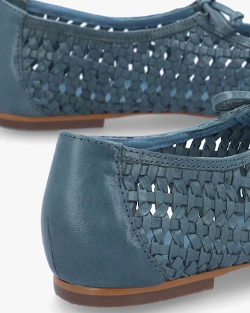 Radley The Camden Steel Blue Leather Ballet Pumps Standard Fit