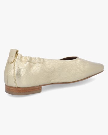 Radley Elm Grove Gold Leather Ballet Pumps Standard Fit