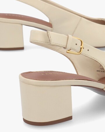 Radley Bliss Crescent Salt White Leather Block Heeled Sling Backs Standard Fit