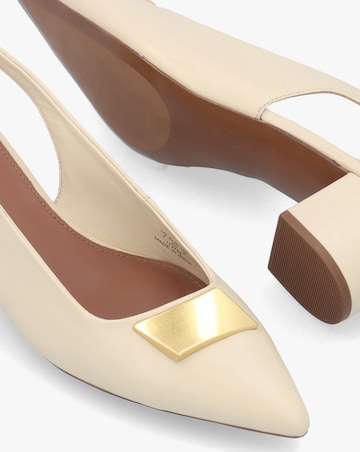 Radley Bliss Crescent Salt White Leather Block Heeled Sling Backs Standard Fit