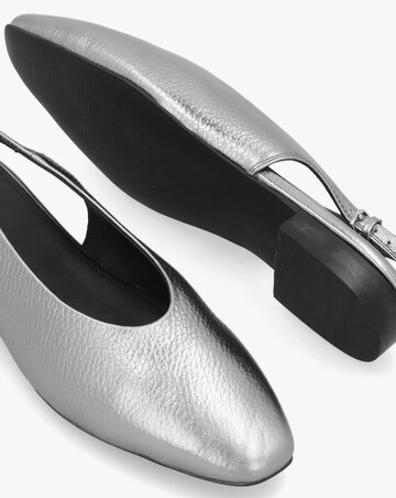 Radley Chiltern Grove Silver Leather Flat Sling Backs Standard Fit