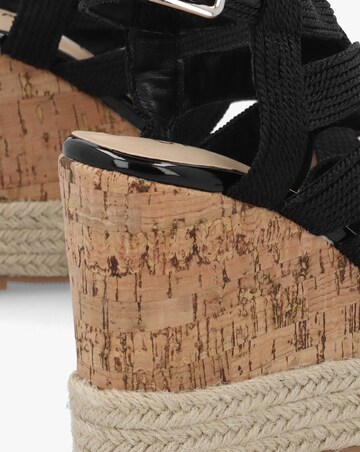 Daniel Yope Black Rope High Wedge Espadrille Sandals Standard Fit