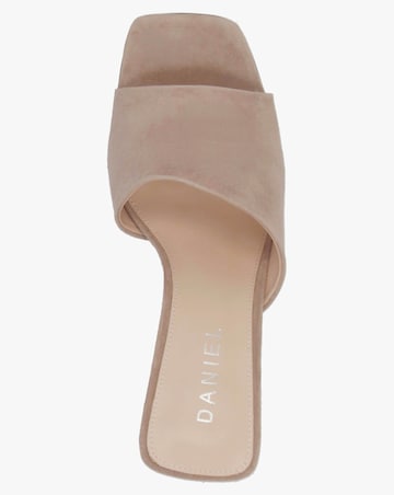 Daniel Sayne Beige Suede Wedge Mules Standard Fit