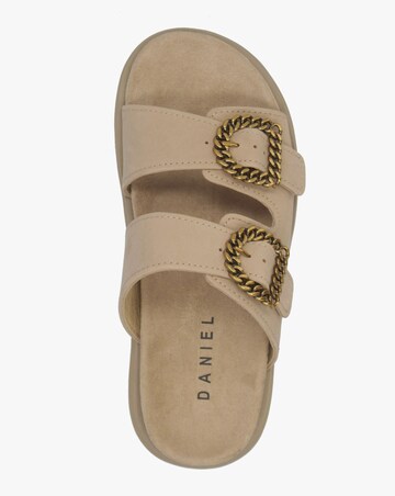 Daniel Annes Beige Suede Chunky Mules Standard Fit