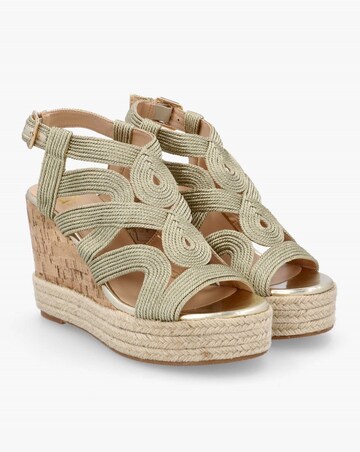 Daniel Yope Gold Rope High Wedge Espadrille Sandals Standard Fit