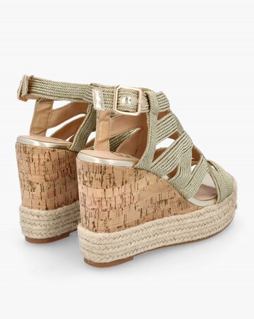 Daniel Yope Gold Rope High Wedge Espadrille Sandals Standard Fit