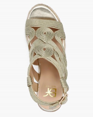 Daniel Yope Gold Rope High Wedge Espadrille Sandals Standard Fit