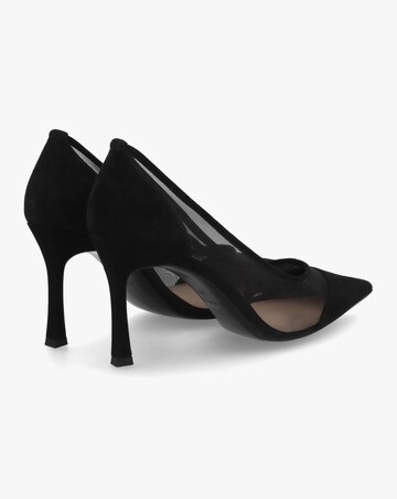 Daniel Elphaba Black Suede & Mesh Heeled Court Shoes Standard Fit