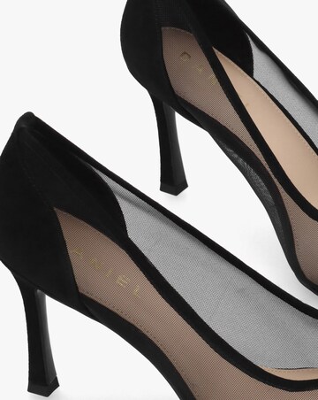 Daniel Elphaba Black Suede & Mesh Heeled Court Shoes Standard Fit