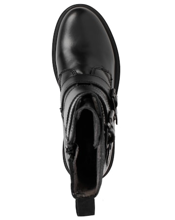 Fly London Jeda Black Leather Biker Boots Standard Width