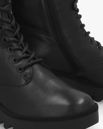 Fly London Birr Black Leather Lace Up Wedge Ankle Boots Standard Width