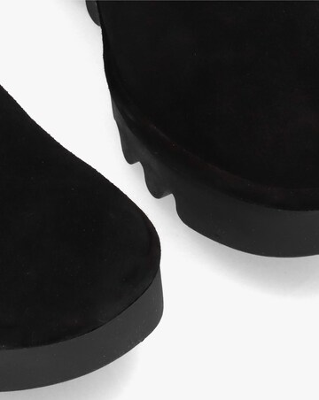 Fly London Bagu Black Suede Wedge Chelsea Boots Standard Width