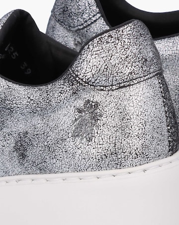 Fly London Dito II Silver Leather Wedge Trainers