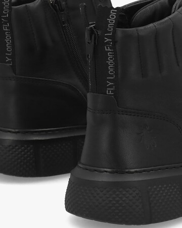 Fly London Erby Black Leather Sporty Ankle Boots