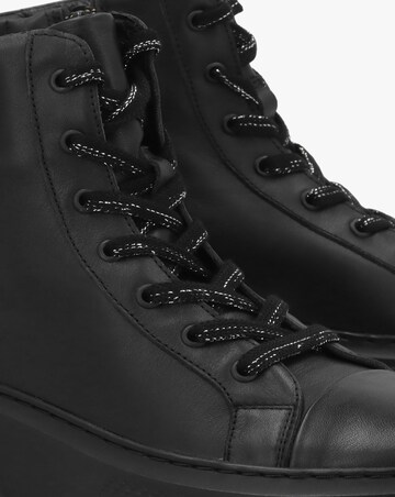 Fly London Erby Black Leather Sporty Ankle Boots