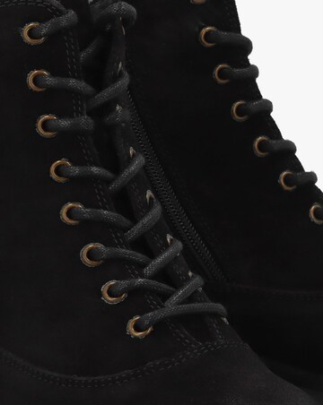 Fly London Wune Black Suede Block Heel Ankle Boots