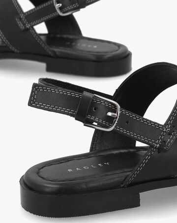 Radley The Evie Luxe Black Leather Artisan Sandals Standard Fit