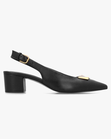 Radley Bliss Crescent Black Leather Block Heeled Sling Backs Standard Fit