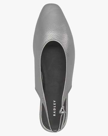 Radley Chiltern Grove Silver Leather Flat Sling Backs Standard Fit