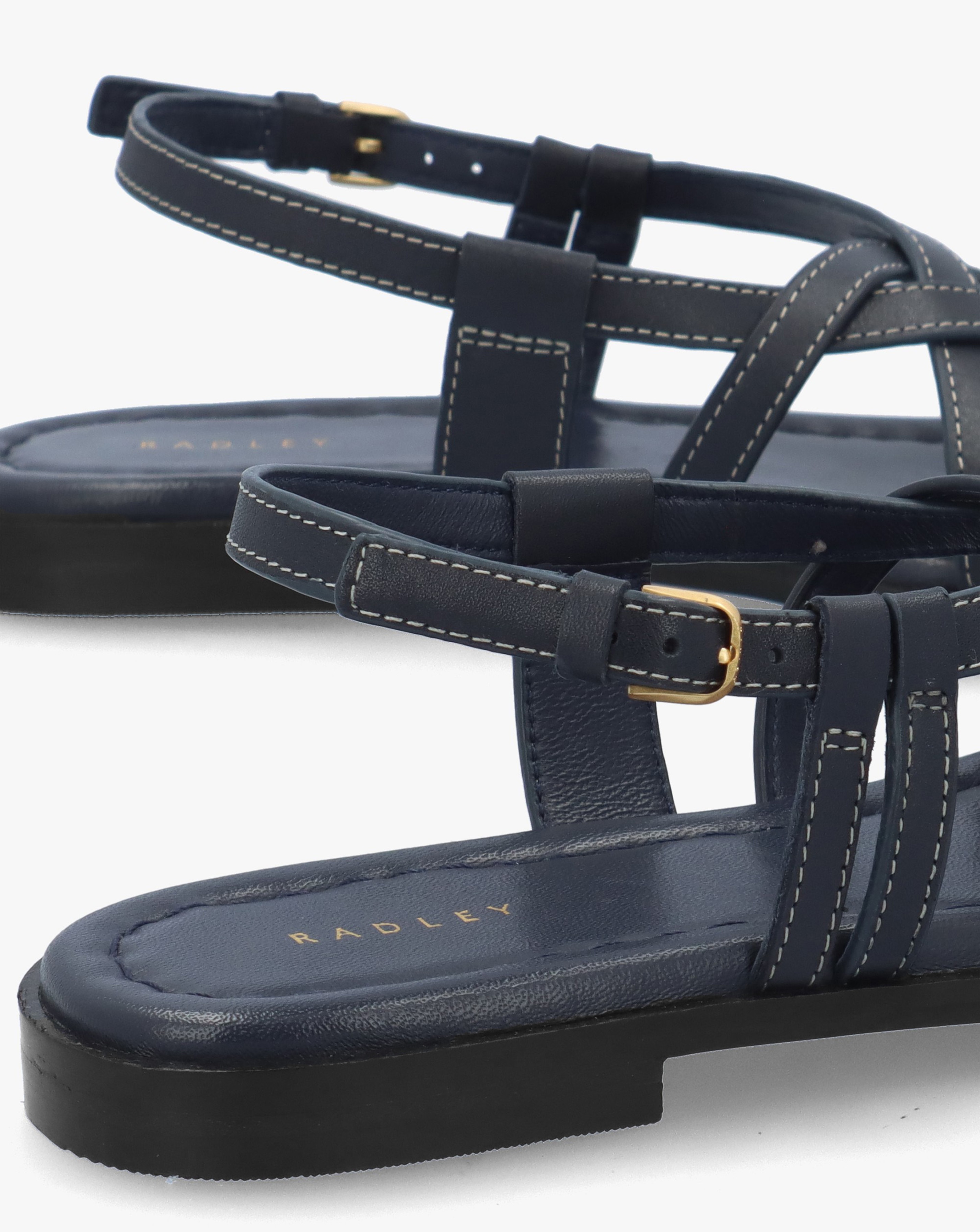 Radley Calvert Way Naval Leather Artisan Sandals Standard Fit | JD