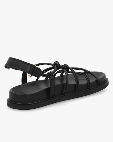 Radley The Roxburgh Black Leather Knotted Strap Sandals Standard Fit