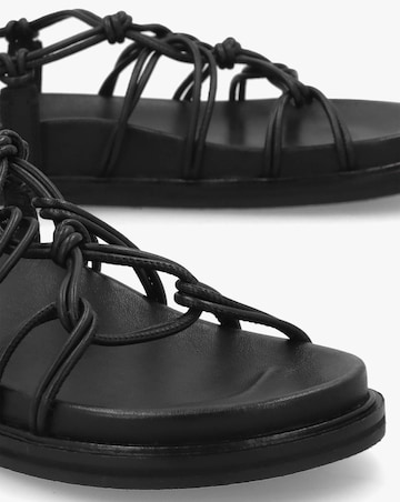 Radley The Roxburgh Black Leather Knotted Strap Sandals Standard Fit